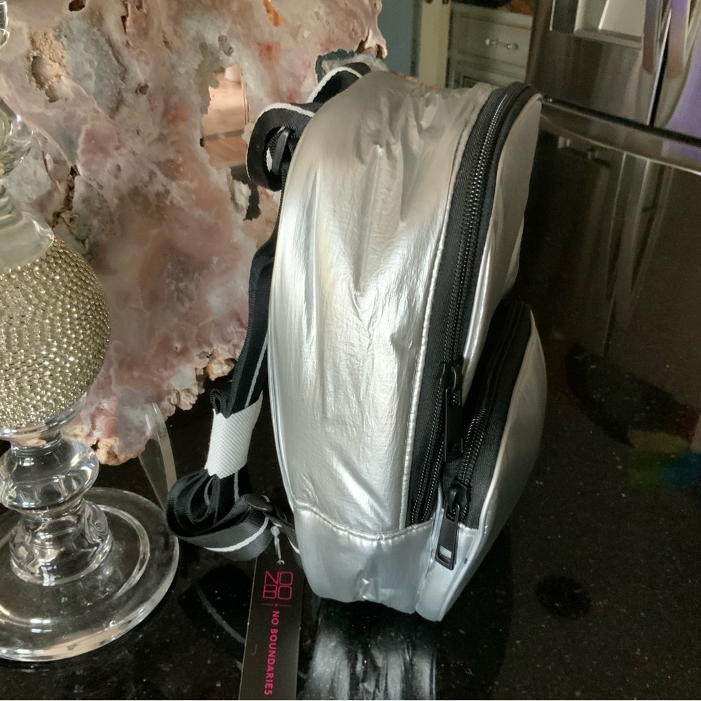 No BOUNDARIES Mini  Sliver Metallic backpack - Picture 6 of 12
